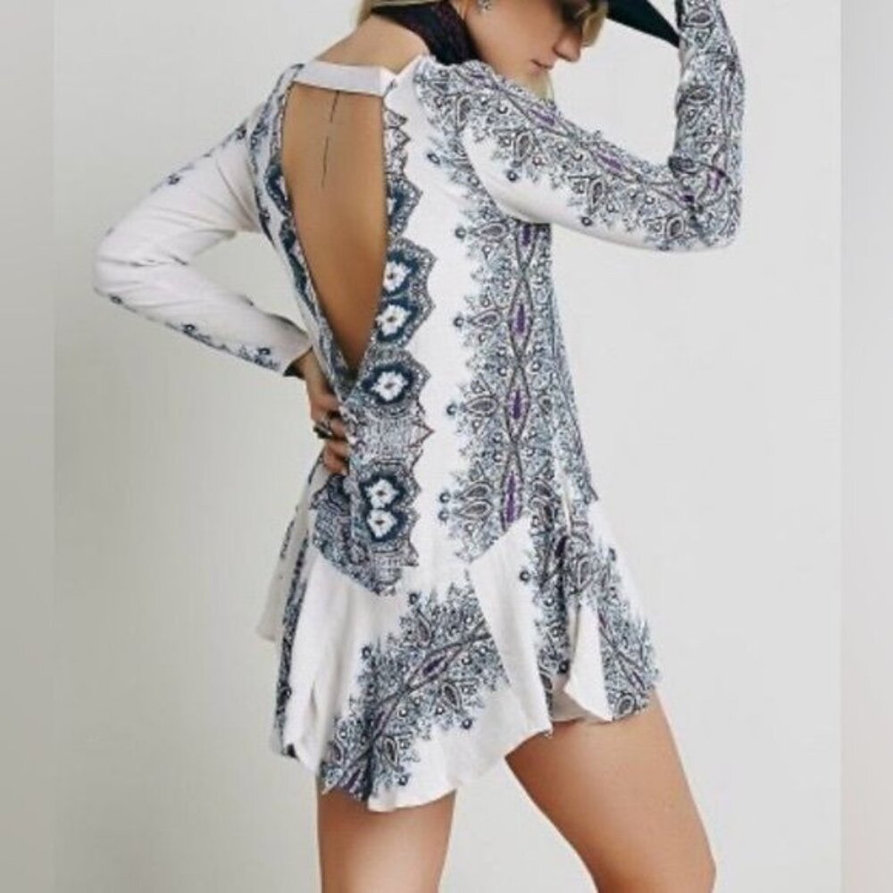 NWOT Free People White Strappy Back Tunic Dress S | Boho Coastal Cowgirl Bridal - Picture 11 of 16